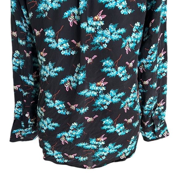 J. Crew Silk Botanical Bees Printed Button Down Blouse - 6 - Picture 10 of 14
